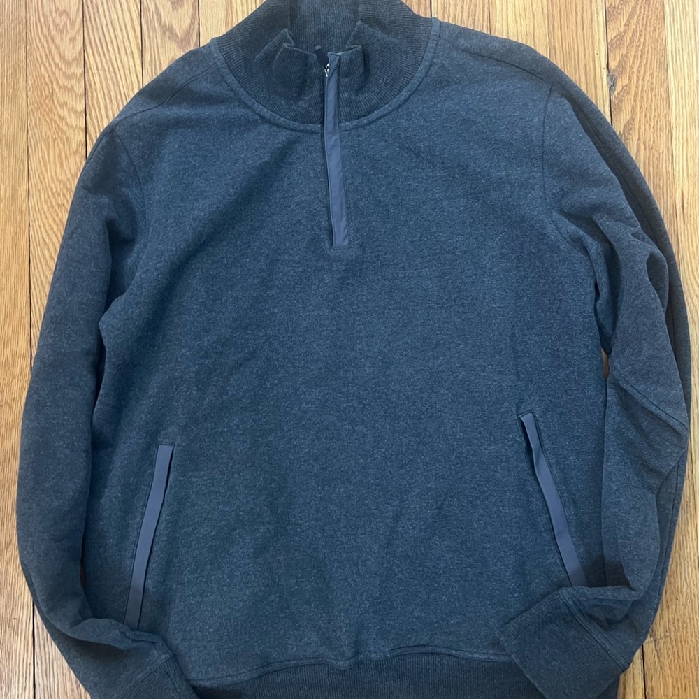 Mack Weldon Charcoal Zip-Up Sweater Large